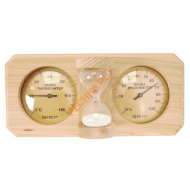 Термогигрометр EVEREST с часами Gold, кедр (TG-07)
