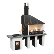 Печь-барбекю Царь-печь объединенная белая