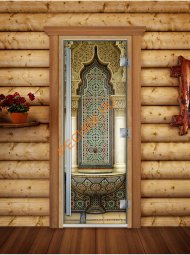 Дверь стеклянная DoorWood «Престиж», 700х1900мм, с фотопечатью «Арабская арка»
