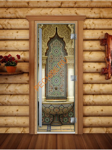 Дверь стеклянная DoorWood «Престиж», 700х1900мм, с фотопечатью «Арабская арка»