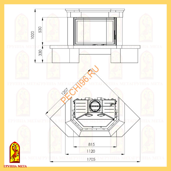 Облицовка для камина Мета Оберне 850