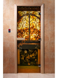 Дверь стеклянная DoorWood с фотопечатью «Пламя»