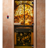 Дверь стеклянная DoorWood с фотопечатью «Пламя»