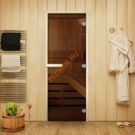 Дверь стеклянная Арта Стандарт Бронза, осина