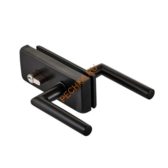 Дверь стеклянная Grandis GS 7х21-G-S-Bl коробка алюминий Diamond Black, ручка Термоабаш