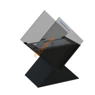 Биокамин Almaz Black, тонированное стекло