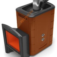 Печь банная ТМФ Гейзер 2014 Inox Витра ТО терракота