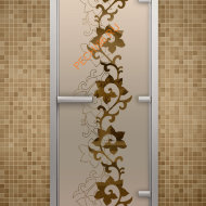 Дверь стеклянная ALDO «Чайный декор» коробка алюминий