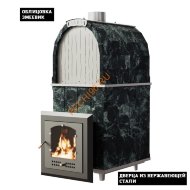 Печь банная Калита Арочная Pro Панорама нержавеющая сталь, змеевик