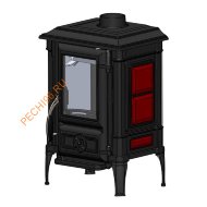 Печь-Камин Guca Arina 1110 эмаль dark red