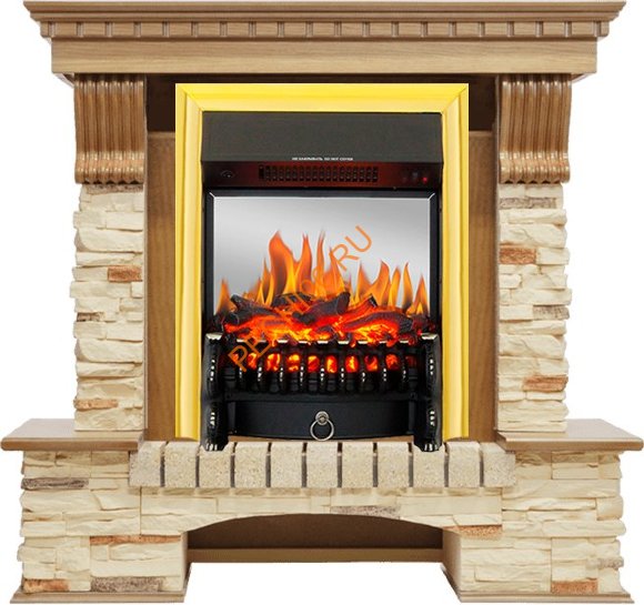 Электрокамин Royal Flame Pierre Luxe дуб/сланец с очагом Fobos FX M