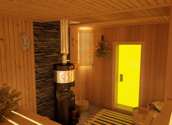 Печь банная Grill'D Aurora 160 Trio short black Печь банная Grill'D Aurora 160 Trio short black