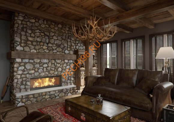 Каминная топка Kratki MB120/G, 22 кВт, гильотина