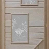 Дверь DoorWood Липа два прямоугольных стекла, 1850х750 мм