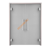 Двери стеклянные двустворчатые Grandis GS 15х19-MG-Н-Br