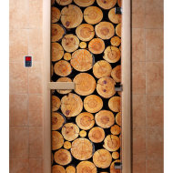 Дверь стеклянная DoorWood с фотопечатью «Пихта»