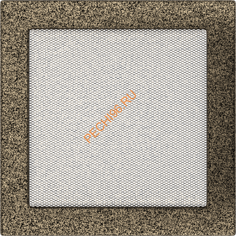 Вентиляционная решетка Kratki 22CZ 220х220 мм черная/золото