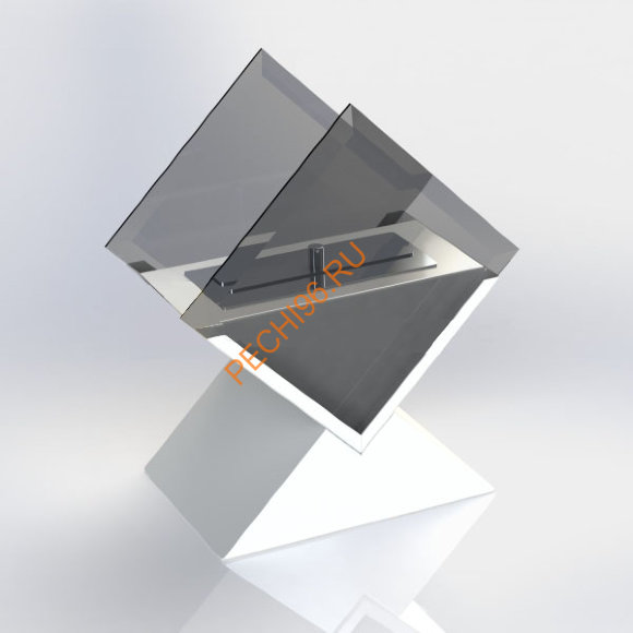 Биокамин Almaz White, тонированное стекло