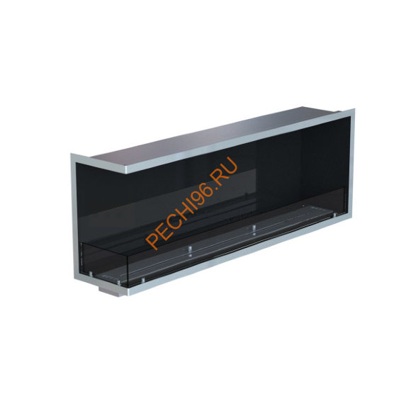 Биокамин угловой 1500х500х300 мм, стемалит, стекло тонированное, рамка нержавейка