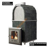 Печь банная Калита Арочная ПРО Панорама нержавеющая сталь, талькохлорит