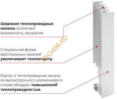 Радиатор биметаллический COMPIPE Bi 500/80 4 с.