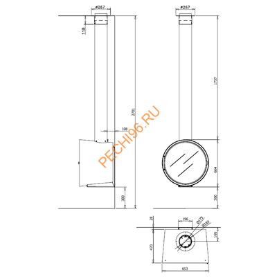 Камин ROCAL D-7 фронтальный стальной