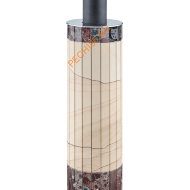 Дымоход - конвектор Ферингер Окаменевшее дерево перенесённый рисунок+Россо Леванте