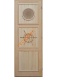 Дверь DoorWood Липа «Штурвал» с иллюминатором, 1850х750 мм