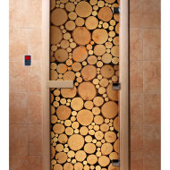 Дверь стеклянная DoorWood с фотопечатью «Сосна»