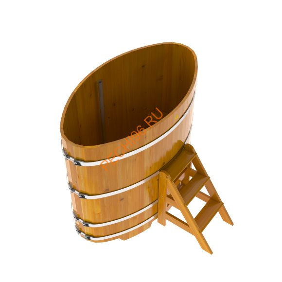 Купель для бани BentWood овальная из лиственницы Рустик, 0,92х1,66 м
