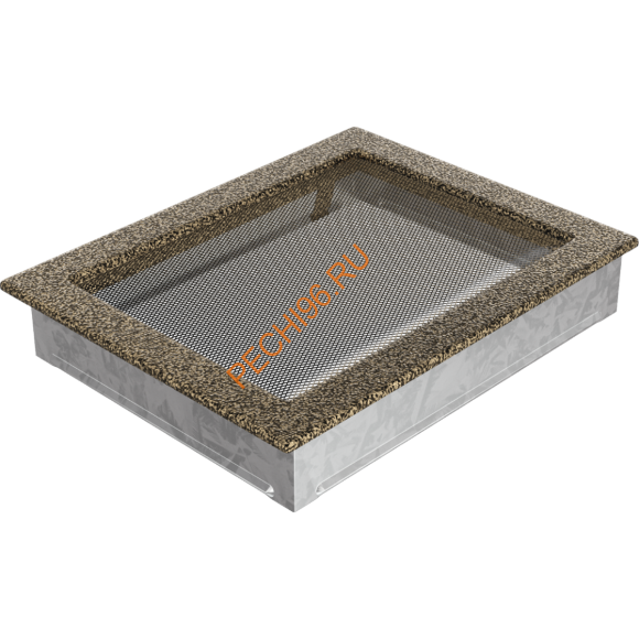 Вентиляционная решетка Kratki 22/30CZ 220х300 мм черная/золото