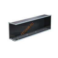 Биокамин угловой 1600х500х300 мм, стемалит, стекло, рамка нержавейка