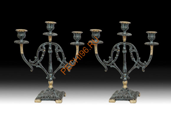 Канделябр на 3 свечи Virtus 4036P, пара