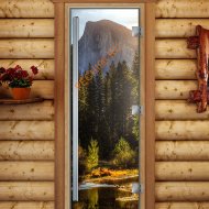 Дверь стеклянная DoorWood «Престиж», 800х2000мм, с фотопечатью «Древний Урал»