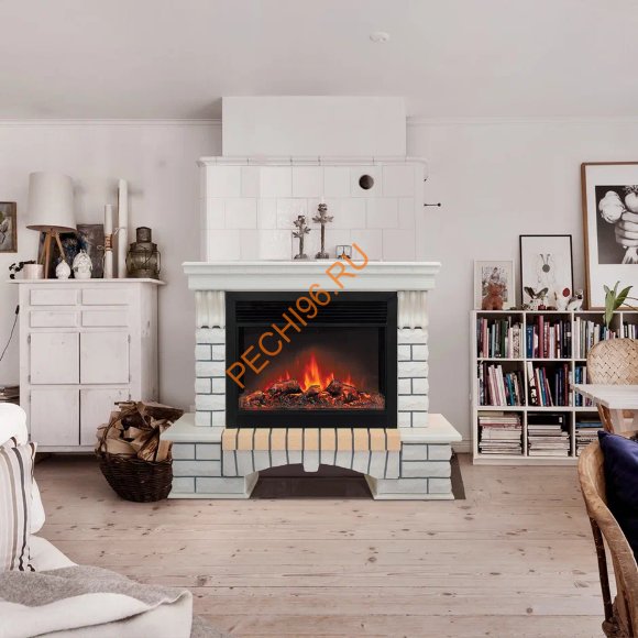 Электрокамин RealFlame Country 26 WT с очагом Moonblaze S Lux BL