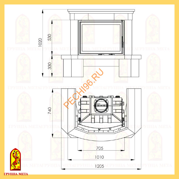 Облицовка для камина Мета Палермо 700 Облицовка для камина Мета Палермо 700