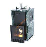 Печь банная ИзиСтим Сочи М2 в трёхстороннем кожухе из змеевика