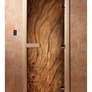 Дверь стеклянная DoorWood с фотопечатью «Дуб»
