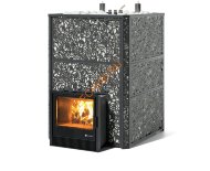 Печь банная ИзиСтим Ялта 100 К Хохлома черная