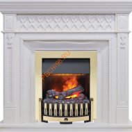 Электрокамин Dimplex Alexandria с очагом Danville Brass FB2 белый дуб