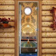 Дверь стеклянная DoorWood «Престиж», 700х1900мм, с фотопечатью «Фонтан»