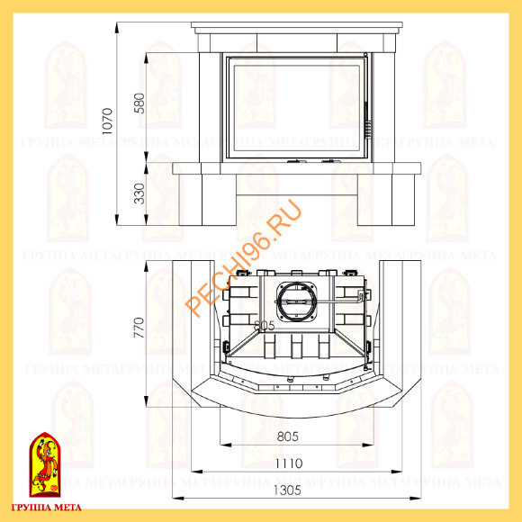 Облицовка для камина Мета Палермо 800 Облицовка для камина Мета Палермо 800