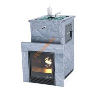 Печь банная ИзиСтим Сочи М2 в кожухе из талькохлорита с открытым верхом