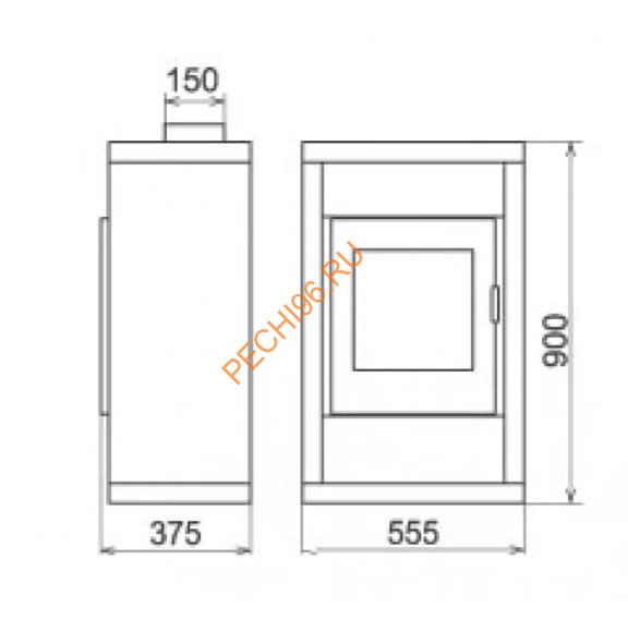 Стальная печь-камин Thorma HORBY серая
