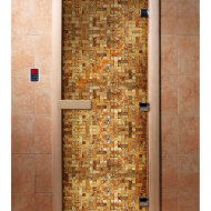 Дверь стеклянная DoorWood с фотопечатью «Мозаика из камня»