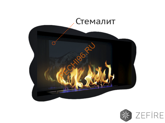Стемалит для биокамина ZeFire STANDART 1100 угловой