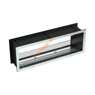 Биокамин сквозной 1500х500х300 мм, стекло тонированное, рамки нержавейка