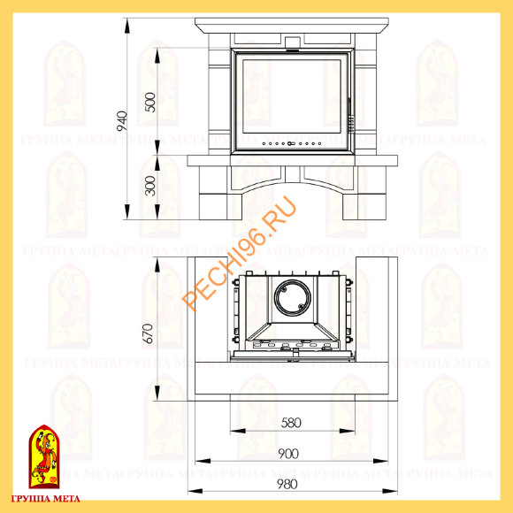 Облицовка для камина Мета Муза 600 Облицовка для камина Мета Муза 600
