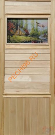 Дверь DoorWood со стеклом «Летят утки», 1850х750 мм