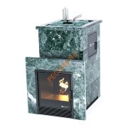 Печь банная ИзиСтим Сочи М2 в кожухе из змеевика с открытым верхом